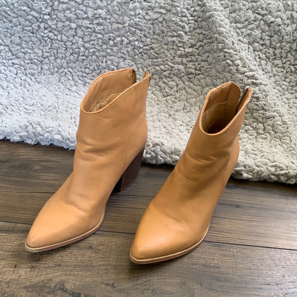 Tan Point Toe Ankle Boot